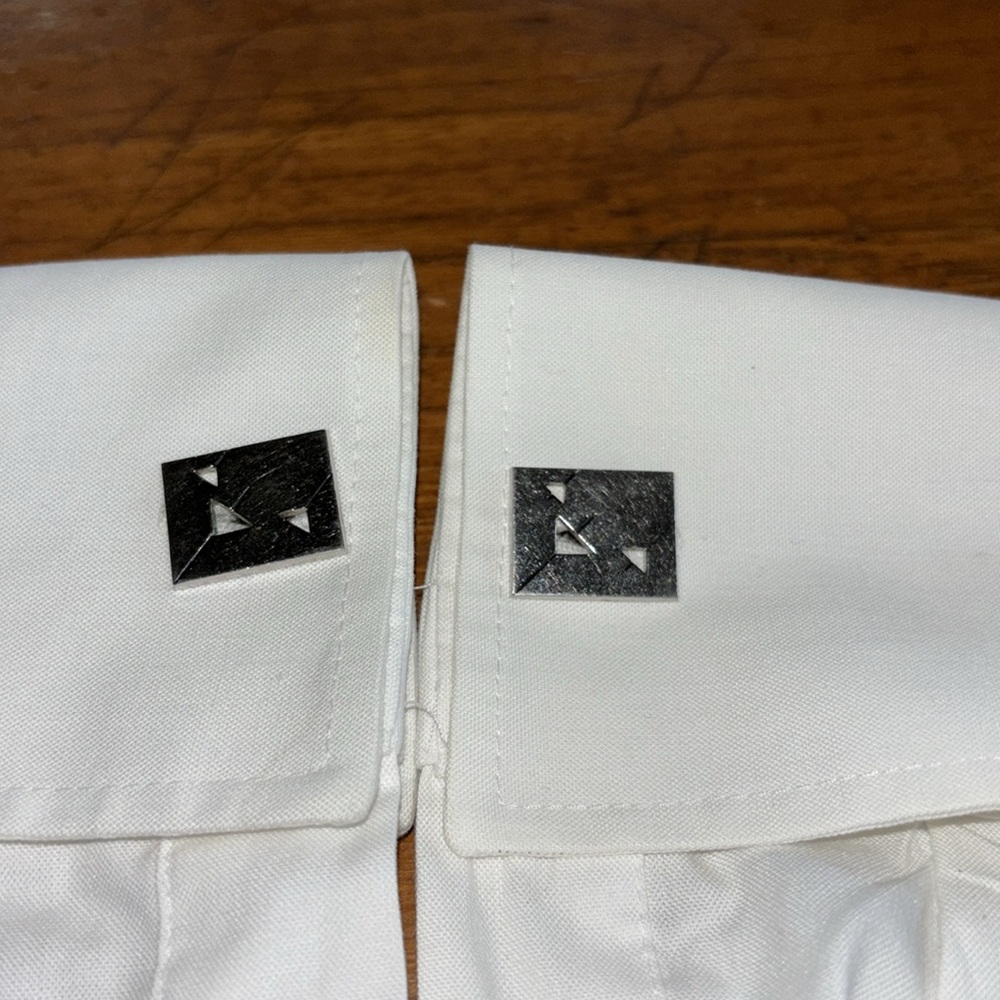 Vintage Swank Marked Rectangular Mid-Century Silv… - image 1